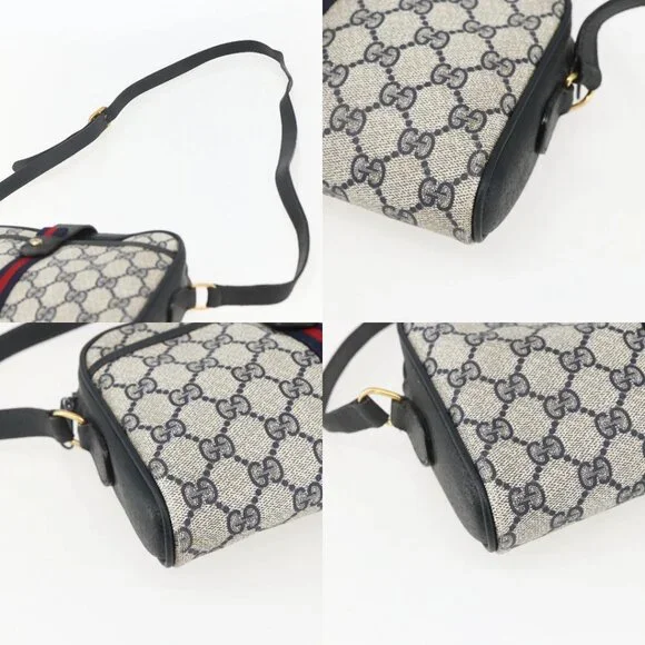 GUCCI GG Supreme Sherry Line Shoulder Bag PVC Navy Gold 89 02 055 Auth am9980 - Picture 14 of 15